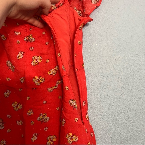 Lush OffShoulder Tank Mini Dress - Juniors Small - Ruffle/Floral - Picture 4 of 8